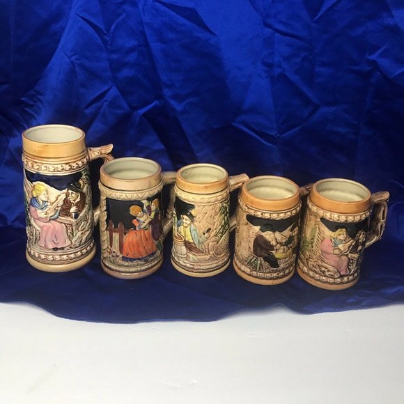 Accents Made In Japan Vintage Hand Painted Beer Stein Mugs Poshmark